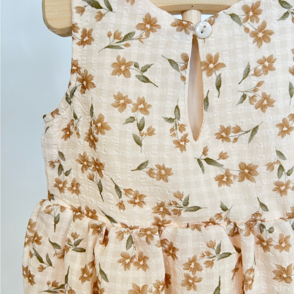 NWOT Yellow Floral Cotton Baby Girl Romper - Picture 6 of 6